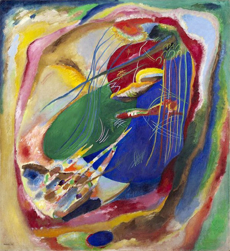 Painting with Three Spot Wassily Kandinsky Abstract Painting